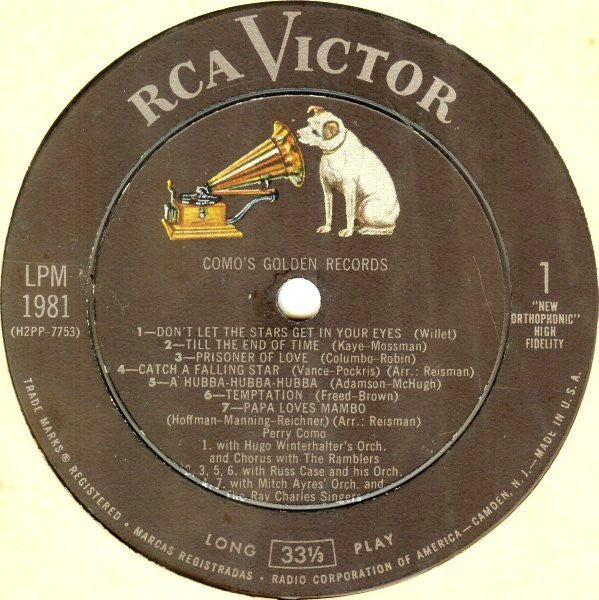 Perry Como : Como's Golden Records (LP, Comp, Mono, RE, Roc)