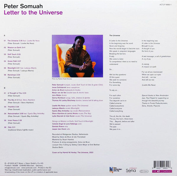 Peter Somuah : Letter To The Universe (LP)