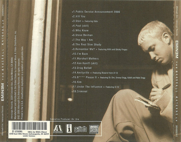 Eminem : The Marshall Mathers LP (CD, Album, Club, UML)