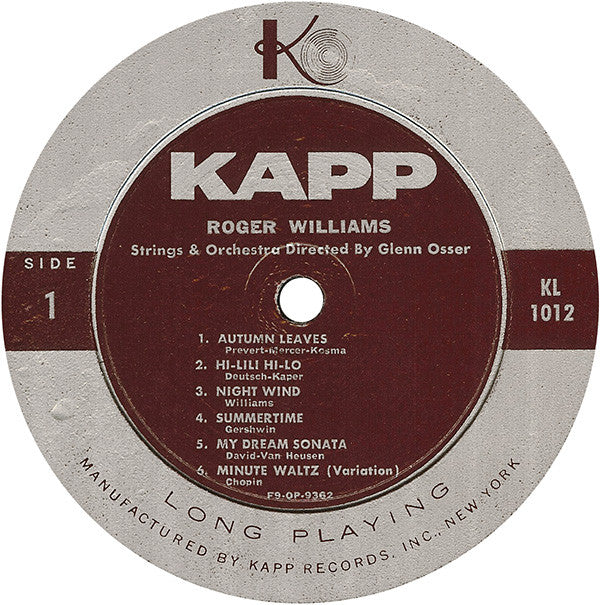Roger Williams (2) : Roger Williams (LP, Album)