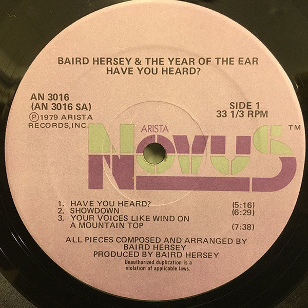Baird Hersey & The Year Of The Ear : Have You Heard? (LP, Album)