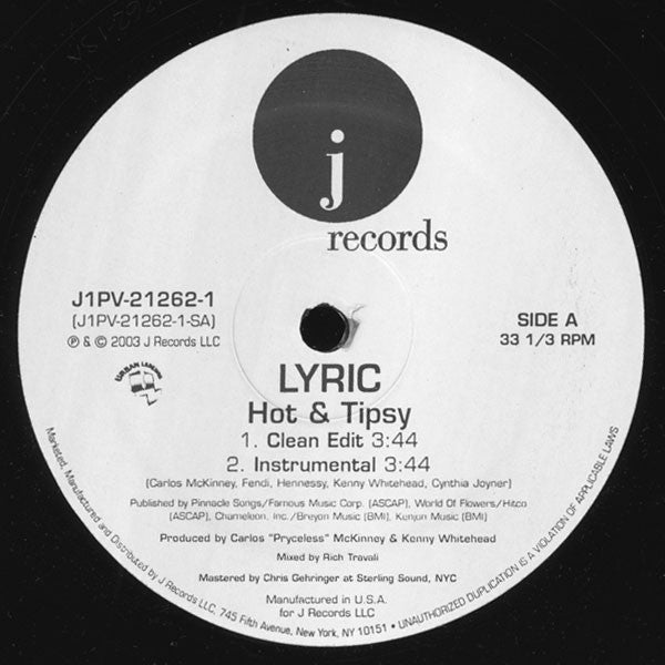 Lyric (4) : Hot & Tipsy (12")