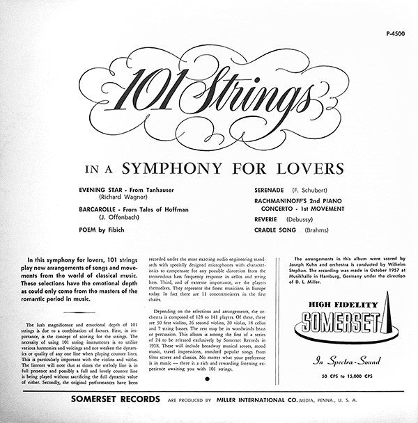 101 Strings : 101 Strings In A Symphony For Lovers (LP, Album)
