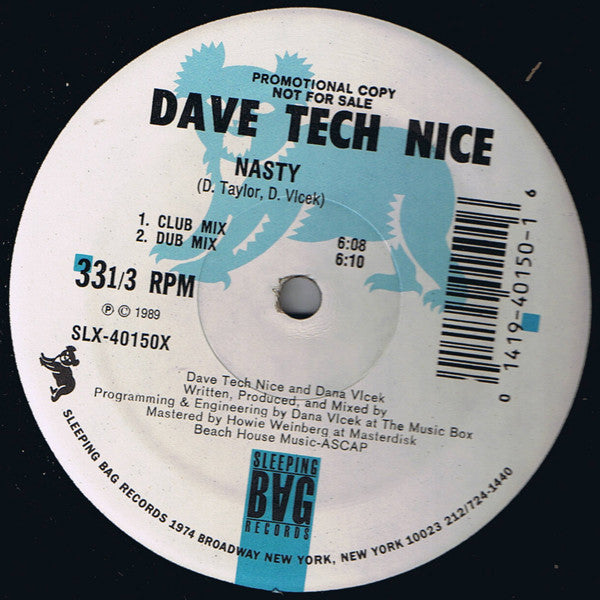 Dave "Tech" Nice : Nasty (12", Promo)