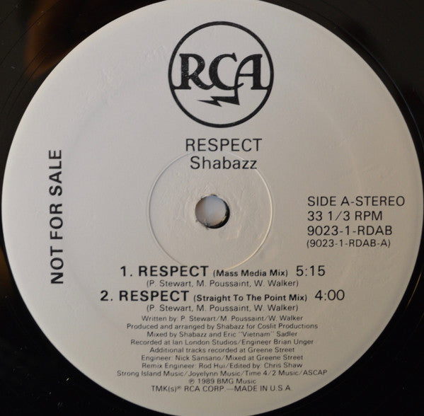 Shabazz : Respect (12", Promo)