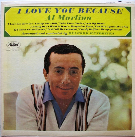 Al Martino : I Love You Because (LP, Album, Mono, Scr)
