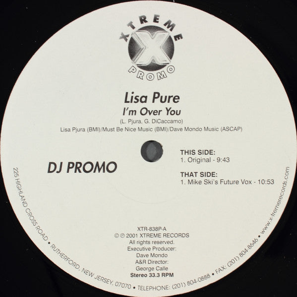 Lisa Pure : I'm Over You (2x12", Promo)