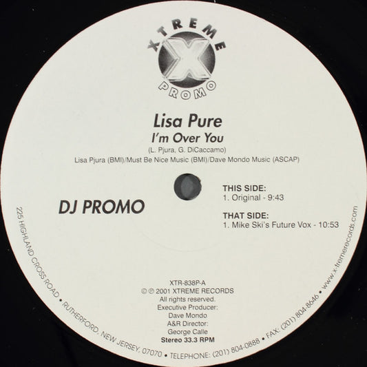 Lisa Pure : I'm Over You (2x12", Promo)
