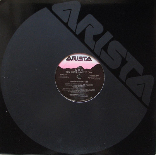 N II U : You Don't Have To Cry (12", Promo)