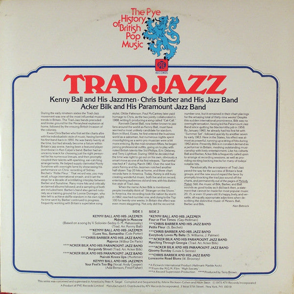 Kenny Ball And His Jazzmen, Chris Barber's Jazz Band, Acker Bilk And His Paramount Jazz Band : Trad Jazz (LP, Comp)