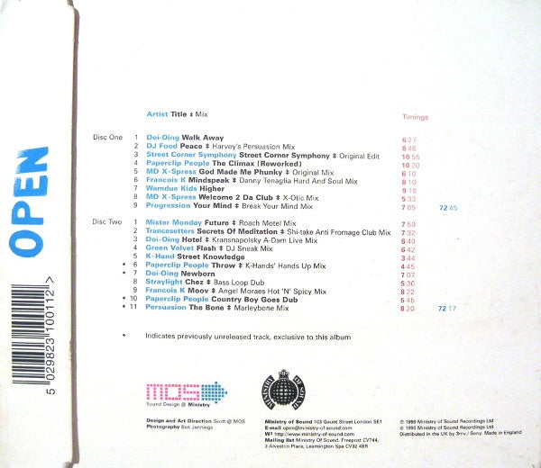 Various : Ministry Of Sound Presents Open (An Open Minded Collection) (2xCD, Comp)