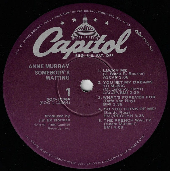 Anne Murray : Somebody's Waiting (LP, Album)