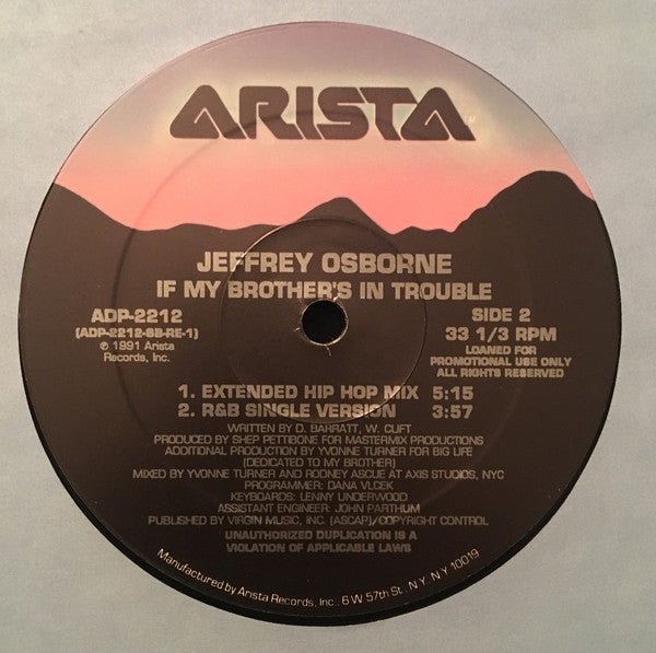 Jeffrey Osborne : If My Brother's In Trouble (12", Promo)