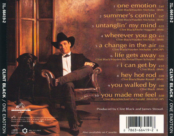 Clint Black : One Emotion (CD, Album)