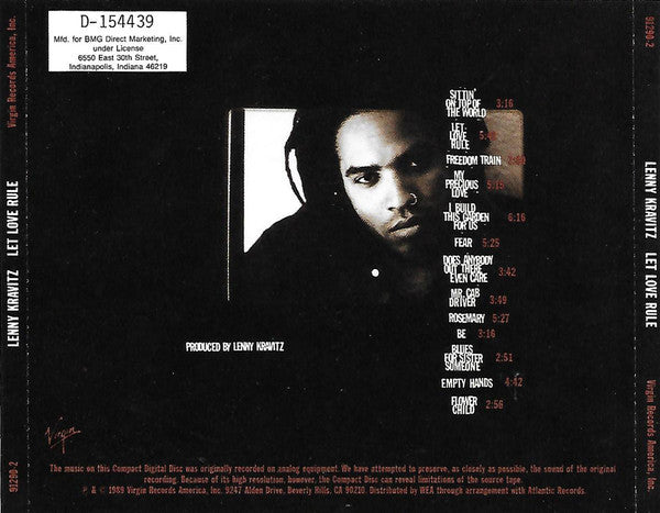 Lenny Kravitz : Let Love Rule (CD, Album, Club)