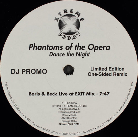 Phantoms Of The Opera : Dance The Night (12", S/Sided, Ltd, Promo)
