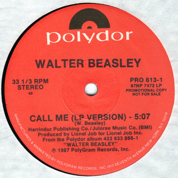 Walter Beasley : Call Me (12", Promo)