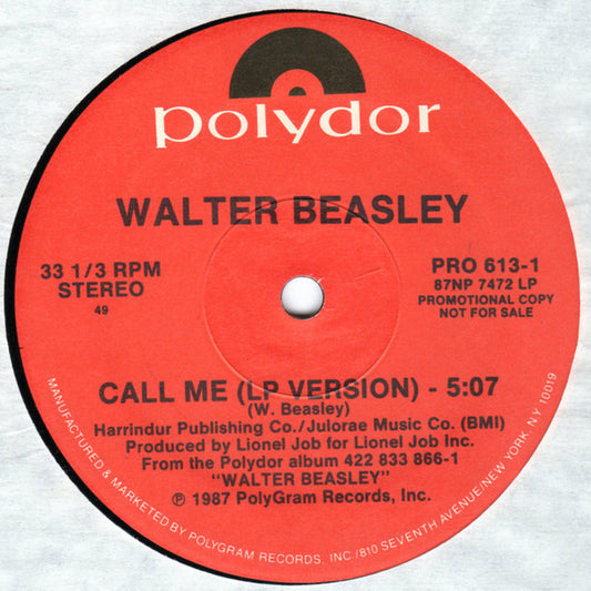 Walter Beasley : Call Me (12", Promo)