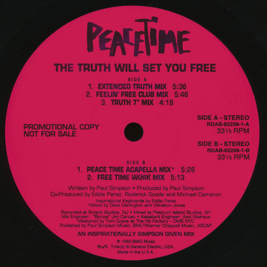Peacetime : The Truth Will Set You Free (12", Promo)
