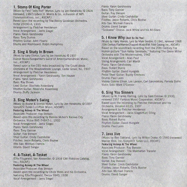 The Manhattan Transfer : Swing (CD, Album, Club)