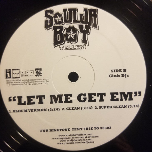 Soulja Boy : Let Me Get Em (12", Promo)