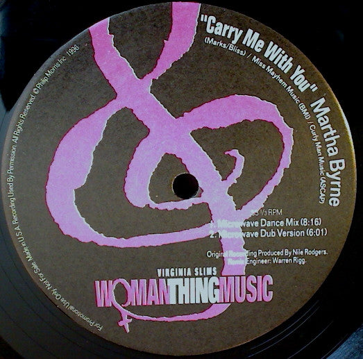 Martha Byrne : Carry Me With You (12", Promo)