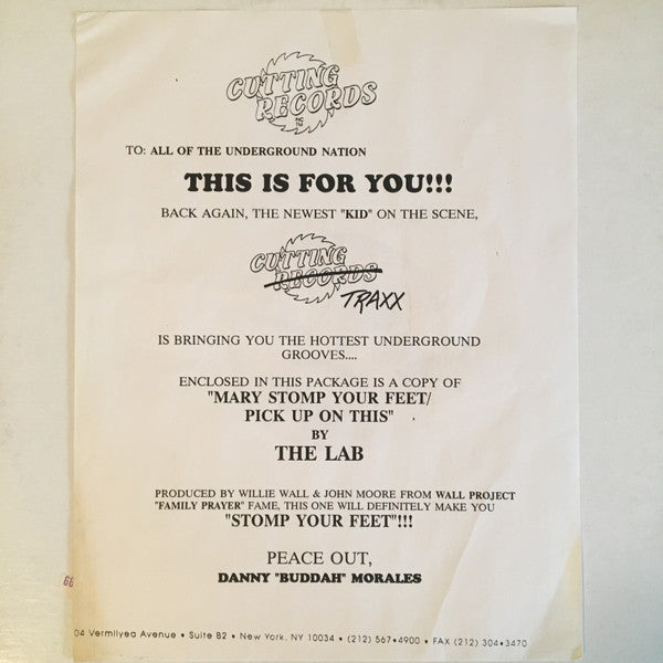 The Lab (3) : Mary Stomp Your Feet (12", Promo)