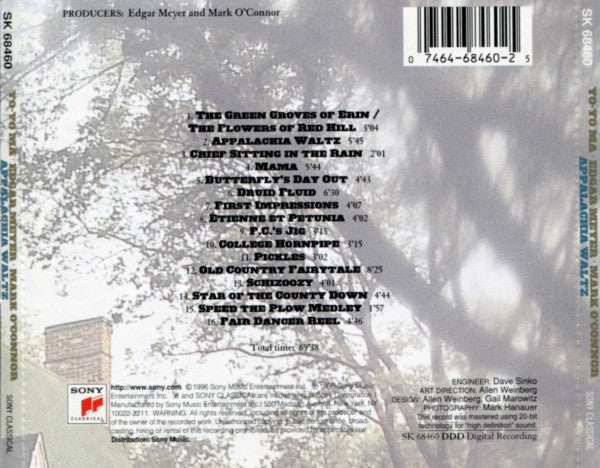 Yo-Yo Ma • Edgar Meyer • Mark O'Connor : Appalachia Waltz (CD, Album)