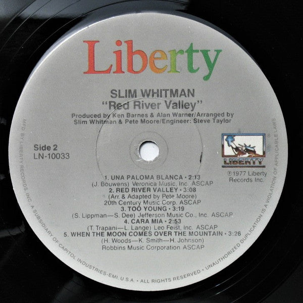Slim Whitman : Red River Valley (LP, Album, RE)