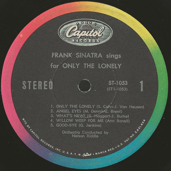 Frank Sinatra : Frank Sinatra Sings For Only The Lonely (LP, Album, RE)