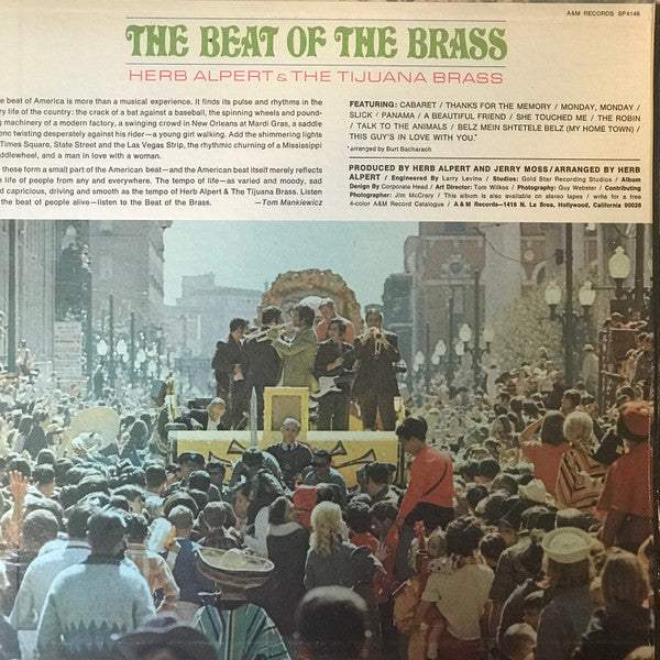 Herb Alpert & The Tijuana Brass : The Beat Of The Brass (LP, Album, Mon)