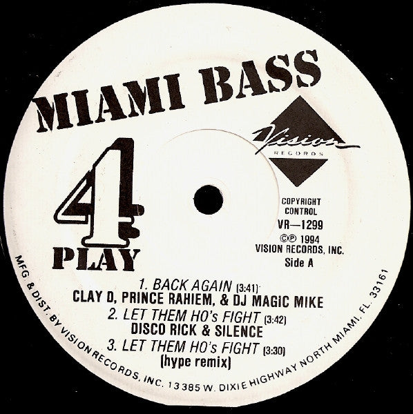 Various : Miami Bass 4 Play (12")