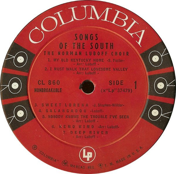 Norman Luboff Choir : Songs Of The South (LP, Album, Mono)