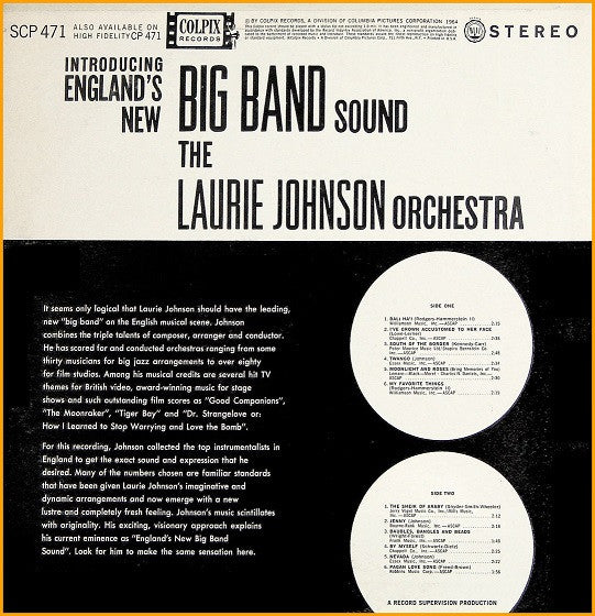 The Laurie Johnson Orchestra : England's New Big Band Sound (LP)