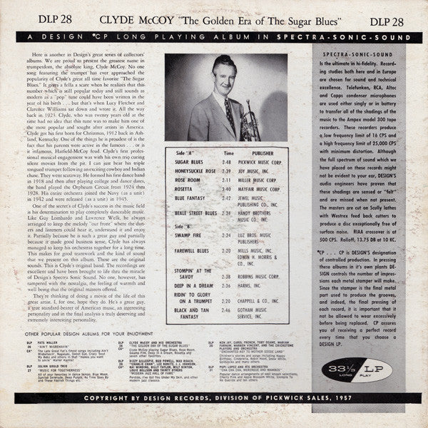 Clyde McCoy : The Golden Era Of The Sugar Blues (LP, Album, Mono)