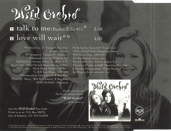 Wild Orchid : Talk To Me (CD, Single)