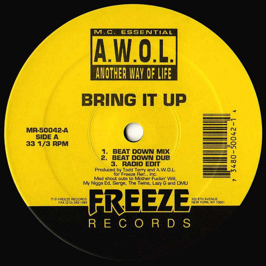 MC Essential / A.W.O.L. (2) : Bring It Up (12")