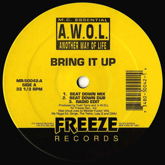 MC Essential / A.W.O.L. (2) : Bring It Up (12")