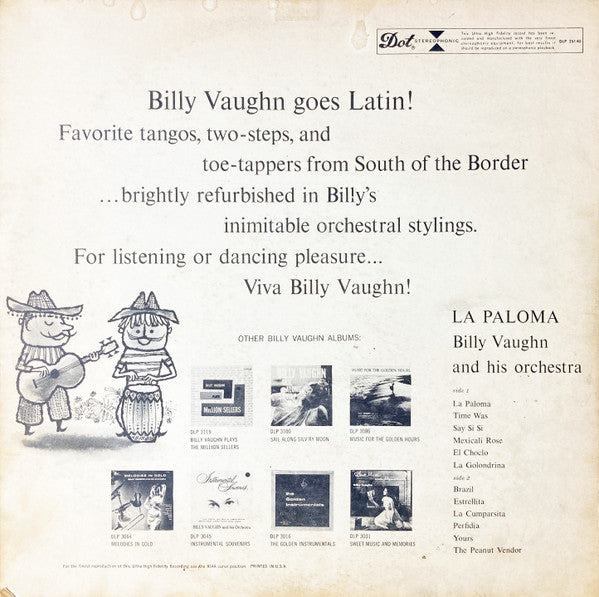 Billy Vaughn And His Orchestra : La Paloma (LP, Album)