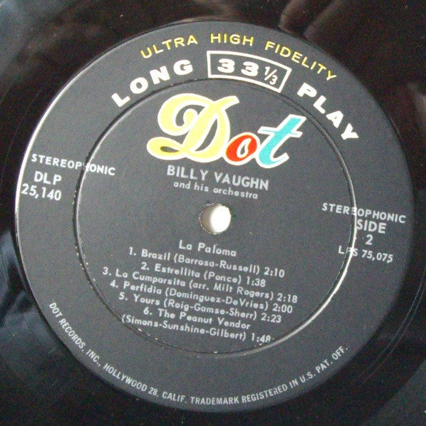 Billy Vaughn And His Orchestra : La Paloma (LP, Album)