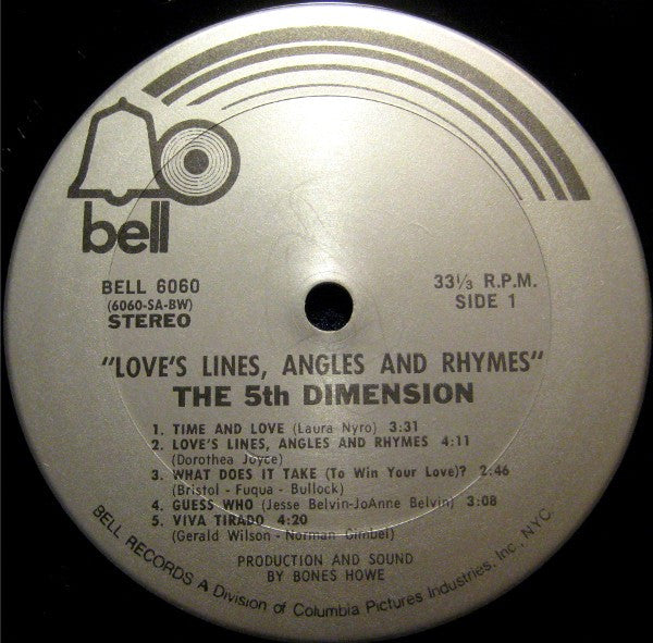 The Fifth Dimension : Love's Lines, Angles And Rhymes (LP, Album)