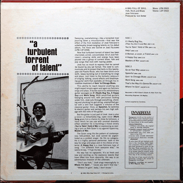 Jose Feliciano* : A Bag Full Of Soul (LP, Album, Hol)