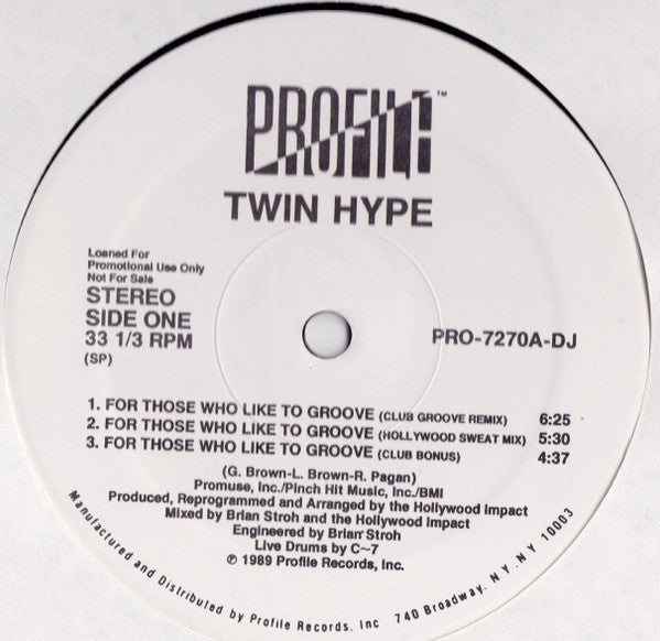 Twin Hype : For Those Who Like To Groove (12", Promo)