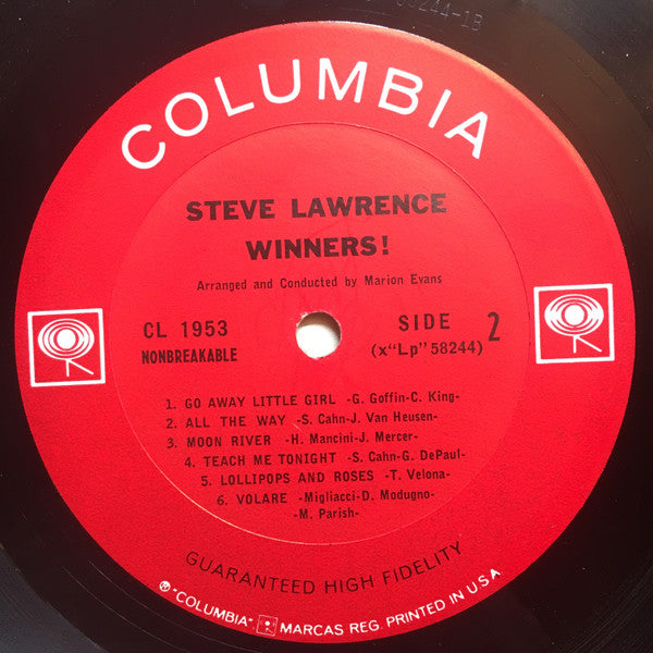 Steve Lawrence (2) : Winners! (LP, Mono)