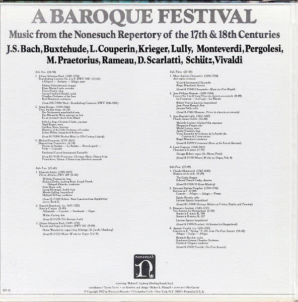 Various : A Baroque Festival (2xLP, Comp, RE)