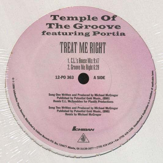 Temple Of The Groove Featuring Portia (2) : Treat Me Right (12", Single)