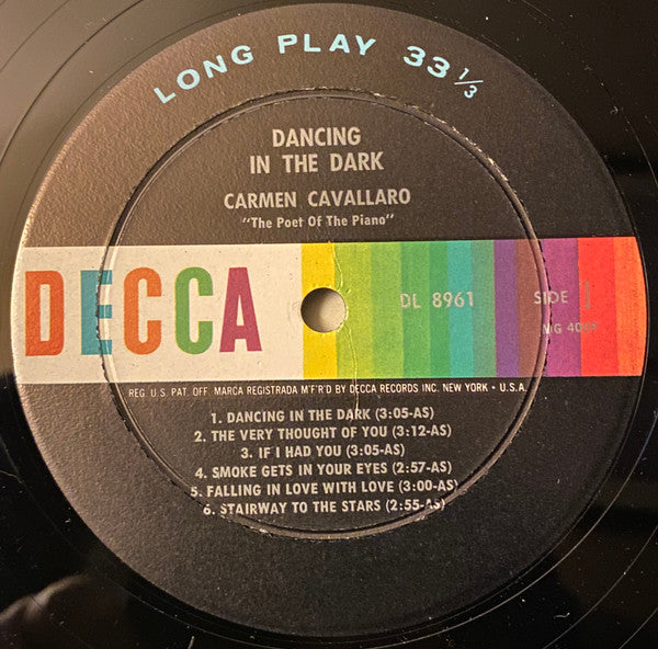 Carmen Cavallaro : Dancing In The Dark (LP, Album, Mono, RE)