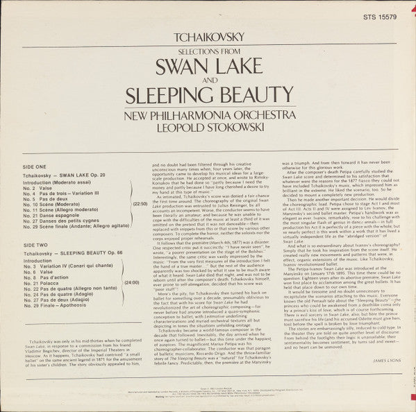 Pyotr Ilyich Tchaikovsky, New Philharmonia Orchestra, Leopold Stokowski : Selections From Swan Lake And Sleeping Beauty (LP, Comp)
