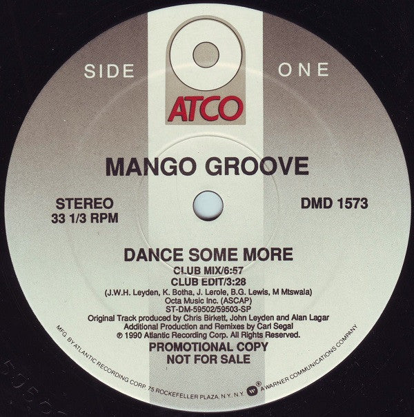 Mango Groove : Dance Some More (12", Promo)