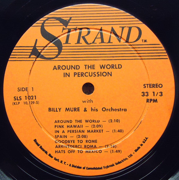 Billy Mure And Orchestra : Around The World In Percussion (LP, Album)